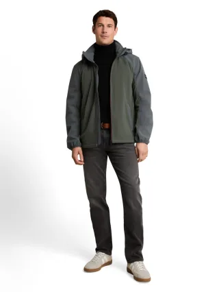 Tom Tailor - Fleecejacke mit Kapuze grün - Gr. - M