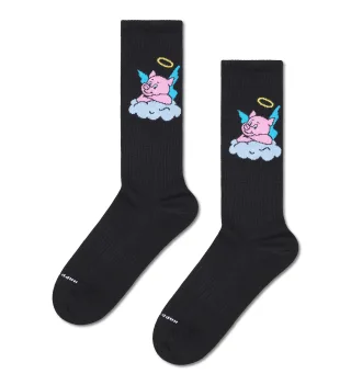 happy socks - Good Pig Sneaker Sock Schwarz - Gr. - 38
