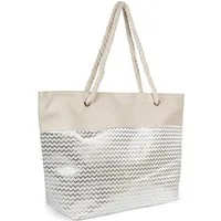 styleBREAKER Strandtasche Strandtasche Metallic Zick-Zack (1-tlg)