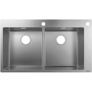 Hansgrohe S712-F765 Einbauspüle 43311800 edelstahl, 370x370mm, 2 Hauptbecken