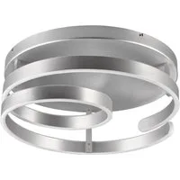 TRIO Leuchten LED Deckenleuchte MARNIE, Ø 55 cm, Silbergrau, Metall, 1-flammig, Dimmfunktion, LED fest integriert, Extra-Warmweiß, LED Deckenlampe