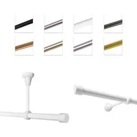 MDEKOR Gardinenstange Vorhangstange 19mm, 1-läufig, 1-läufig Wand oder Deckenmontage, 120 cm Weiß Glänzend