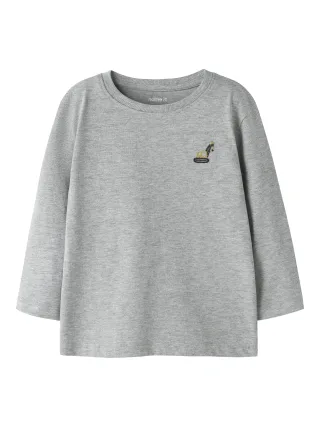 NAME IT - NMMVIMPEL LS NREG TOP Grey Melange - Gr. - 98