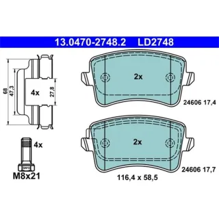 ATE Ceramic Bremsbel?ge hinten Audi A4 A5 Q5 VW Golf