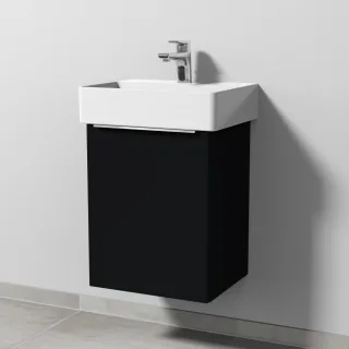 Sanipa 3way Waschtischunterbau zu Duravit Dura Square Waschtisch mit 1 Tür, Schwarz-Matt UF42408