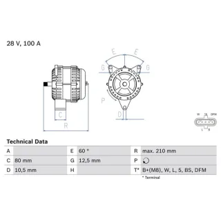 Bosch Lichtmaschine 100A Mercedes G-Klasse Vario 0986048110