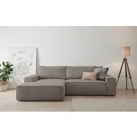OTTO home Ecksofa SHERWOOD L-Form, 267 cm - OTTO. Verlässliche Qualität., Schlaffunktion mit Bettkasten (210x136 cm), Cord, Vintage, Samtvelours