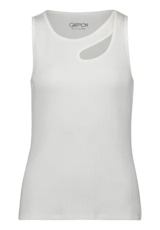 CARTOON - Ärmelloses Top mit raffiniertem Cut-Out-Detail weiß - Gr. - 46