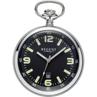 Regent Taschenuhr Regent Herren Taschenuhr Analog Gehäuse, (Analoguhr), Herren Taschenuhr rund, extra groß (ca. 50mm), Edelstahl, Elegant
