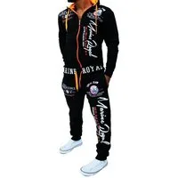 RMK Jogginganzug Marine Royal Herren Trainingsanzug Sportanzug Streetwear Fitness, Jacke mit Kapuze