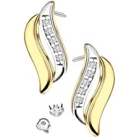 Limana Paar Ohrstecker bicolor Ohrringe 925 Silber gold Geschenk für Frauen Damen Freundin (inkl. Schmuckdose), Weihnachtsgeschenk Ehefrau Weihnachten Geburtstag Muttertag