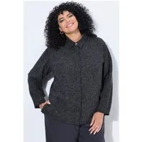 Ulla Popken Sommerjacke Jacke meliert Hemdkragen Langarm