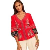 Love & Roses Spitzenbluse Love & Roses Oberteil mit Paisleymotiv (1-tlg)