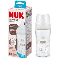 NUK Babyflasche NUK Perfect Match Glasflasche, weiß (Regenbogen)