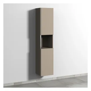 Sanipa 3way Hochschrank mit 2 Türen und 1 offenem Fach, Sandgrau-Matt BS11567