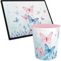 itenga Schreibtischunterlage ITENGA Kinder Papierkorb Schreibtischunterlage Set - ca. 11 Liter - Sc
