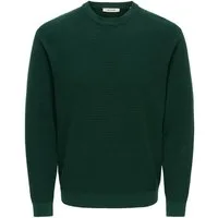 ONLY & SONS Rundhalspullover ONSTONY DS 12 LS WAFFLE CREW KNIT Baumwolle, relaxed fit