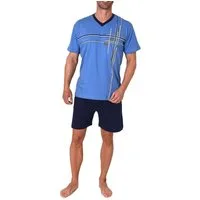 Normann Pyjama Herren Shorty Schlafanzug kurzarm mit Frontprint - auch in Übergrößen