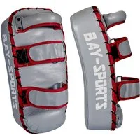 BAY-Sports Schlagpolster Arm-Schlagpolster Thai Pad SMART Pratze Thaiboxen Muay Thai Kickboxen, Echtes Leder, mit Ellbogenpolster, 33 cm SMART, gebogen