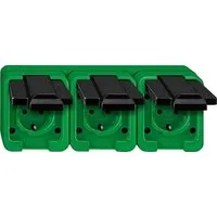 Schneider Electric Steckdose Mert 229377 SCHUKO-Dreifach Steckdose grün AGRAR