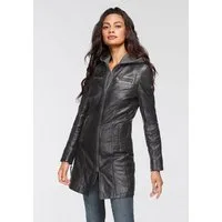 Mauritius Ledermantel Bente 2-in-1-Lederjacke mit abnehmbarem Kapuzen-Inlay aus Jerseyqualität