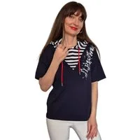 Gio Milano Kapuzenshirt G28-1106, mit Kapuze und Glitzerdruck