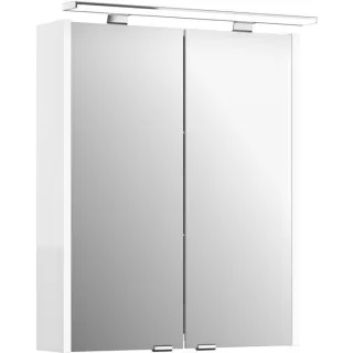 Artiqua Spiegelschrank 812E4560 600mm, weiß glanz, 2 Türen, LED Aufsatzleuchte