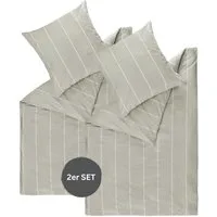 Esprit Bettwäsche HARPLINES Renforcé Kissenbezüge und Bettwäsche, Baumwolle, 2 teilig, 135 x 200 cm - 2er Set in Grau