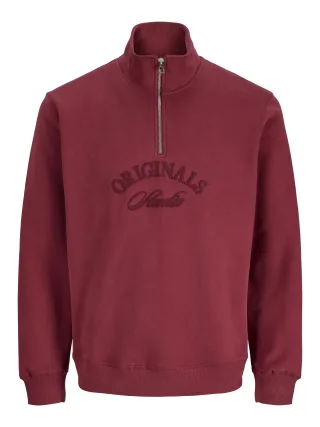 JACK&JONES - JORBLEECKER BRANDING SWEAT HIGH NECK BF Tibetan Red - Gr. - M