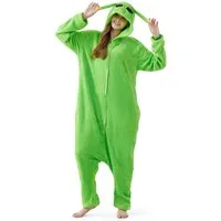 Corimori Partyanzug Onesie Ganzkörper Kostüm für Erwachsene, Alien-Kostüm Damen Herren Karneval Tier-Kostüme Außerirdischer,XL