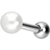 PIERCINGLINE Piercing-Set Titan Ohrpiercing mit Innengewinde SYNTHETISCHE PERLE (Mini-Barbells, 1-tlg)