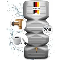 GARANTIA Regentonne CUBUS Regentonne Komplett-Set 700 L, betongrau, 700 l