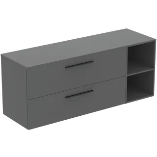 Ideal Standard Möbel-Set 160cm i.life B 2 Auszüge 2 off.Fächer Gr.Schwarz Quarzgrau matt, T5764NG T5764NG