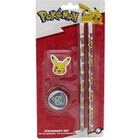 POKÉMON Bleistift Schreibset 4 teilig mit 2 Bleistiften Radiergummi und Spitzer, (4-tlg)