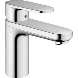 hansgrohe Vernis Blend 100 Waschtischarmatur 71571000 mit isolierter Wasserführung und Zugstangen-Ablaufgarnitur, chrom