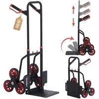 Arebos Treppensackkarre Sackkarre Transportkarre 150kg Treppensteiger Stappelkarre, Höhenverstellbar: 74 - 109 cm, Ladefläche: 31,1 x 28,8 cm