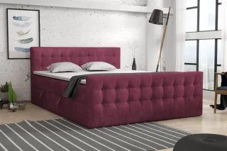 Boxspringbett Schlafzimmerbett ANKER Deluxe 200x200cm Perfect Harmony Bordeaux