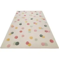 SMART KIDS Kinderteppich Dana, rechteckig, Höhe: 1,2 mm, modern und natürlich, bunte Polkadots, mit Struktur, Kinderzimmer