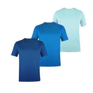Donnay - T-Shirt für Herren, Rundhalsausschnitt (3er-Pack) (Blaugrün /Türkis/Dunkelblau)