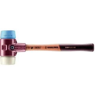 HALDER SIMPLEX - Schonhammer mit Tempergussgehäuse und hochwertigem Holzstiel, TPE-soft / Nylon - 3018.060