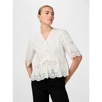 Y.A.S Spitzenbluse YASCORNELIA 2/4 TIE TOP S. NOOS Baumwolle, regular fit