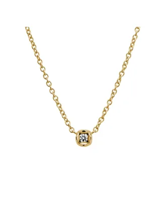 Lyomi Collier 585/- Gelbgold Blüte synth. Diam 0,10ct.
