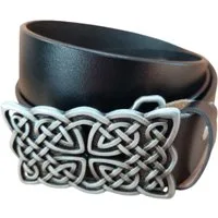 Ware aus aller Welt Ledergürtel Wechselgürtel Gürtel in schwarz mit Keltenknoten Wikinger Buckle