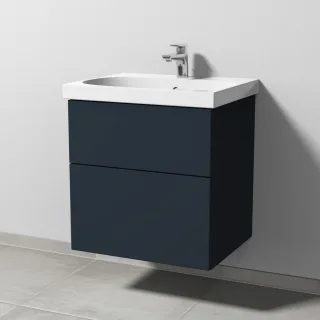 Sanipa 3way Waschtischunterbau zu Geberit Acanto Waschtisch mit 2 Auszügen, Marine-Matt SP4151R