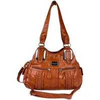 Taschen4life Schultertasche mittelgroße Damen Handtasche mit Fächern 0038, 2 Hauptfächer, mehrere kleine Fächer, abnehmb. Trageriemen