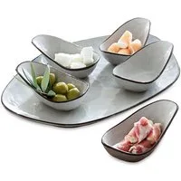 Mirabeau Geschirr-Set Servierschälchen 6er Set Biarré grau, Steinzeug