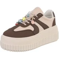 Ital-Design Plateausneaker mit verspielten Details für Damen Sneaker (91409137) Keilabsatz/Wedge Sneakers Low in Braun