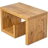 Levandeo® Couchtisch, levandeo Couchtisch Gustav Holz 59x36x36cm Wildeiche Beistelltisch