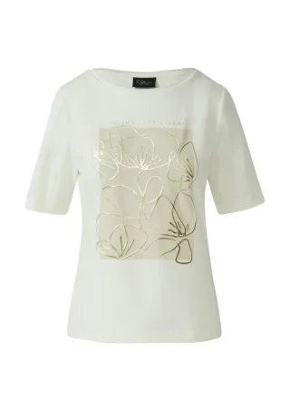 s.Oliver BLACK LABEL - T-Shirt mit Frontprint weiß - Gr. - 38