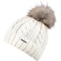 chillouts Bommelmütze Joan Hat Mit Fake-Fur Pom Pom, Zopfmuster